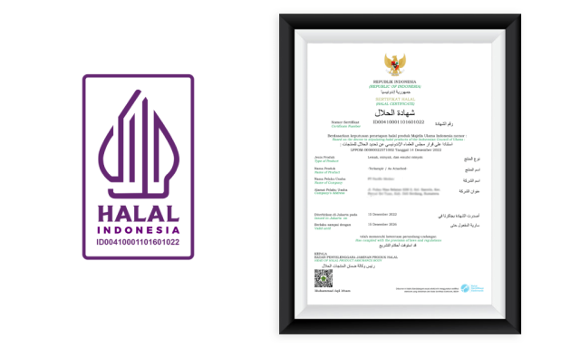 The Halal certification is a recognition that our products are permissible under Islamic law.